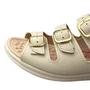 Tamanco Modare Feminino Branco Off Fivela Dourada