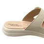 Tamanco Modare Feminino Branco Off Fivela Dourada