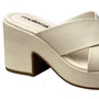 Tamanco Moleca Feminino Branco Off  Salto Bloco