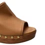 Tamanco Moleca Feminino Camel Ferragens Douradas