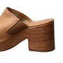 Tamanco Moleca Feminino Camel Ferragens Douradas