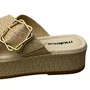 Tamanco Moleca Feminino Creme Fivela Dourada 