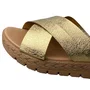 Tamanco Moleca Feminino Nude Tiras Douradas 