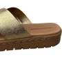 Tamanco Moleca Feminino Nude Tiras Douradas 