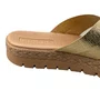 Tamanco Moleca Feminino Nude Tiras Douradas 