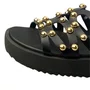 Tamanco Moleca Feminino Preto Ferragens Douradas