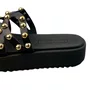 Tamanco Moleca Feminino Preto Ferragens Douradas