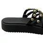 Tamanco Moleca Feminino Preto Ferragens Douradas