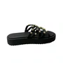 Tamanco Moleca Feminino Preto Ferragens Douradas