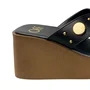 Tamanco Offline Feminino Preto Ferragens Douradas 
