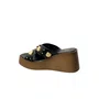 Tamanco Offline Feminino Preto Ferragens Douradas 