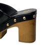 Tamanco Offline Feminino Preto Ferragens Douradas 