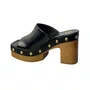 Tamanco Offline Feminino Preto Ferragens Douradas 