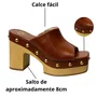 Tamanco Offline Feminino Whisky Ferragens Douradas 