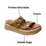 Tamanco Pegada Feminino Caramelo Couro 