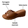 Tamanco Piccadilly Feminino Ocre Dourado 