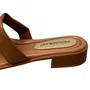 Tamanco Piccadilly Feminino Ocre Ferragem dourada 