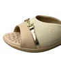 Tamanco Piccadilly Feminino Off White Ferragem dourada 