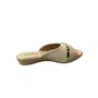 Tamanco Piccadilly Feminino Off White Ferragem dourada 