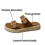 Tamanco Vizzano Feminino Camel Fivela Dourada 
