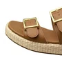 Tamanco Vizzano Feminino Camel Fivela Dourada 
