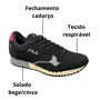Tênis Fila Masculino Preto Euro Jogger Sport II Cadarço 