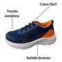 Tênis Gbz Masculino Infantil Marinho Calce Fácil Laranja 