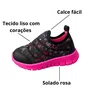 Tênis Guimi Feminino Infantil Preto Corações 