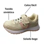 Tênis Jet Kids Feminino Infantil Bege Calce Fácil 