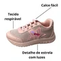 Tênis Kidy Feminino Infantil Nude Luzes Estrela 