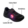 Tênis Kidy Infantil Masculino Preto Luzes Led 