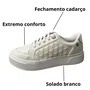 Tênis Kolosh Feminino Branco Fechamento Cadarço 