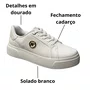 Tênis Kolosh Feminino White Ferragem Dourada