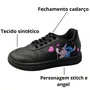 Tênis Mini Pé Feminino Infantil Preto Stitch 