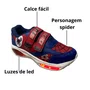 Tênis Mini Pé Infantil Masculino Spider Marinho Luzes Led 