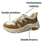 Tênis Modare Feminino Branco Off Dourado 