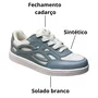 Tênis Molekinha Infantil Feminino Branco Azul Cadarço 