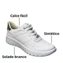 Tênis Piccadilly Feminino Branco Neve Calce Fácil 