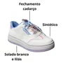 Tênis Pink Cats Infantil Feminino White Cadarço 