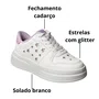 Tênis Pink Cats White Infantil Feminino Estrelas 