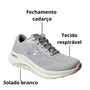 Tênis Skechers Feminino Cinza Claro Cadarço 