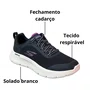 Tênis Skechers Feminino Preto Walk Flex Cadarço 