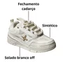 Tênis Vanscy Feminino Off White Cadarço 