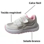 Tênis Via Vip Feminino Infantil Branco Calce Fácil 